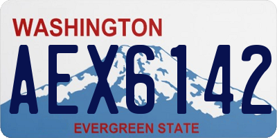 WA license plate AEX6142