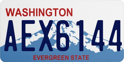 WA license plate AEX6144