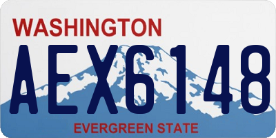 WA license plate AEX6148