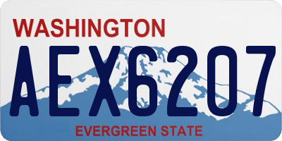 WA license plate AEX6207