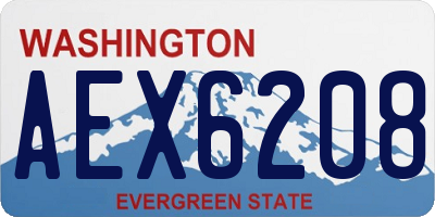 WA license plate AEX6208