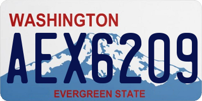 WA license plate AEX6209