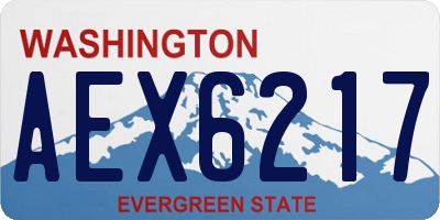 WA license plate AEX6217