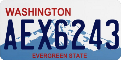 WA license plate AEX6243