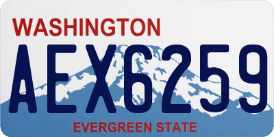 WA license plate AEX6259
