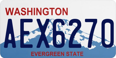 WA license plate AEX6270