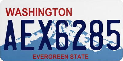 WA license plate AEX6285