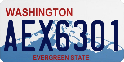 WA license plate AEX6301