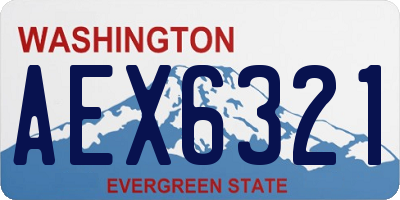 WA license plate AEX6321