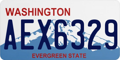 WA license plate AEX6329