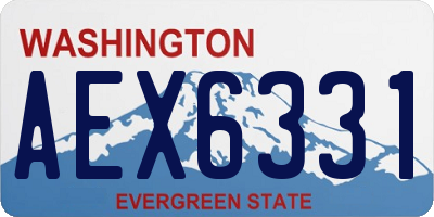 WA license plate AEX6331