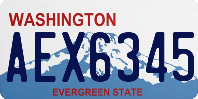 WA license plate AEX6345