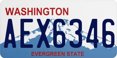WA license plate AEX6346