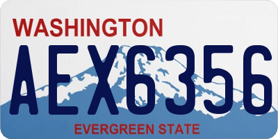 WA license plate AEX6356