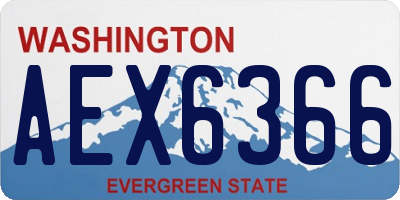WA license plate AEX6366