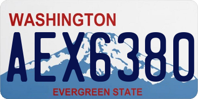 WA license plate AEX6380