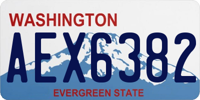 WA license plate AEX6382