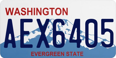 WA license plate AEX6405