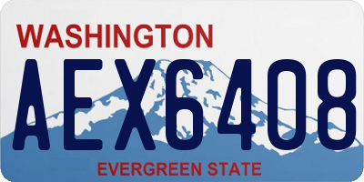 WA license plate AEX6408