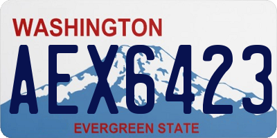 WA license plate AEX6423