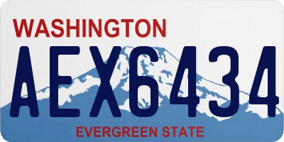 WA license plate AEX6434