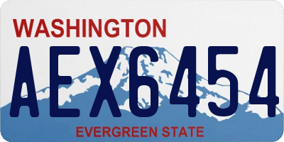 WA license plate AEX6454