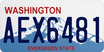 WA license plate AEX6481