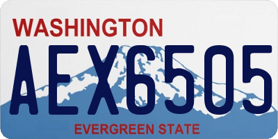 WA license plate AEX6505