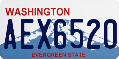 WA license plate AEX6520