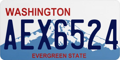 WA license plate AEX6524