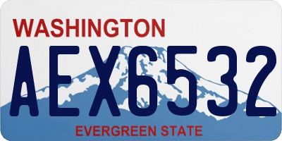 WA license plate AEX6532