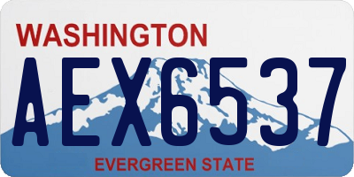 WA license plate AEX6537