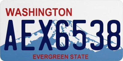 WA license plate AEX6538