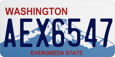 WA license plate AEX6547