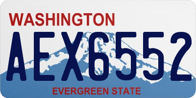 WA license plate AEX6552
