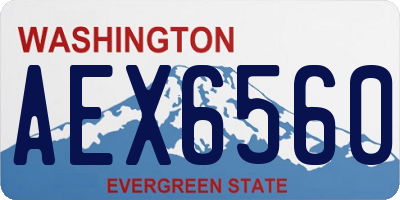 WA license plate AEX6560