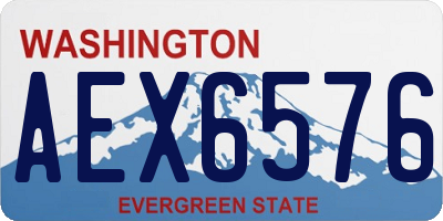 WA license plate AEX6576