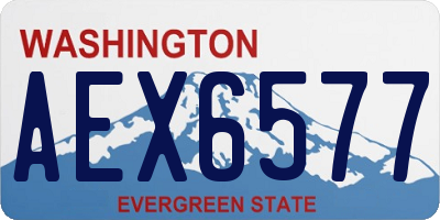WA license plate AEX6577