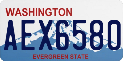 WA license plate AEX6580