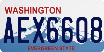 WA license plate AEX6608