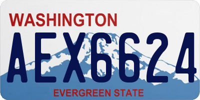 WA license plate AEX6624
