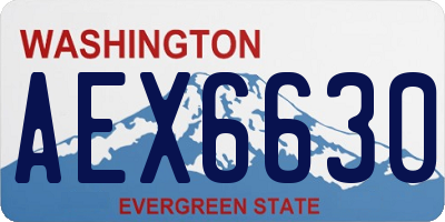 WA license plate AEX6630