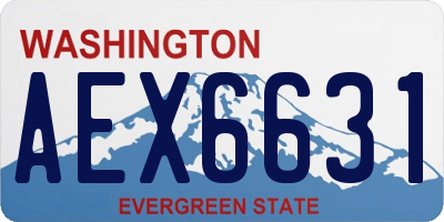 WA license plate AEX6631