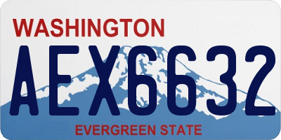 WA license plate AEX6632
