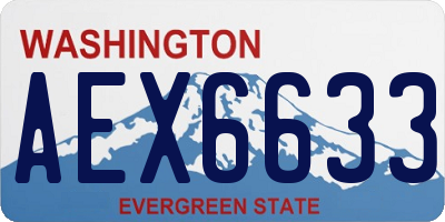 WA license plate AEX6633