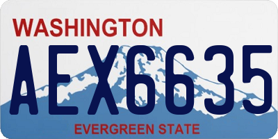 WA license plate AEX6635