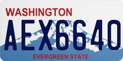 WA license plate AEX6640