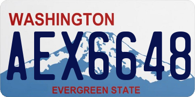 WA license plate AEX6648
