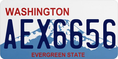 WA license plate AEX6656