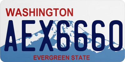 WA license plate AEX6660